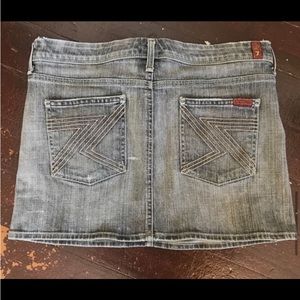 VTG Y2K 7 FAM GRAY DENIM “FLYNT” MINI SKIRT